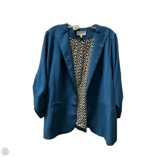 Blazer By Skies Are Blue In Blue, Size: 1x