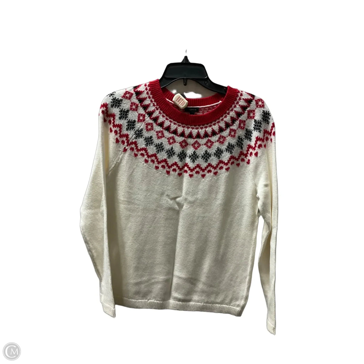 Sweater By Talbots In Red & White, Size: S