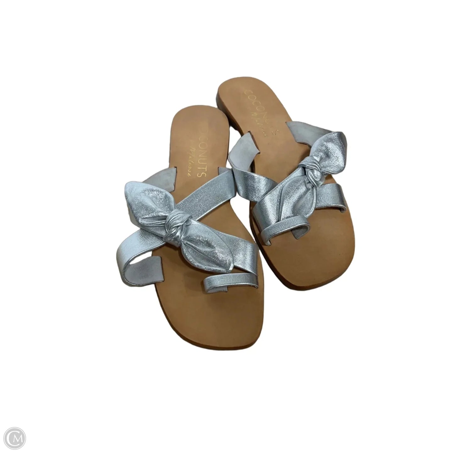 Sandals Flats By Coconuts In Brown & Silver, Size: 9