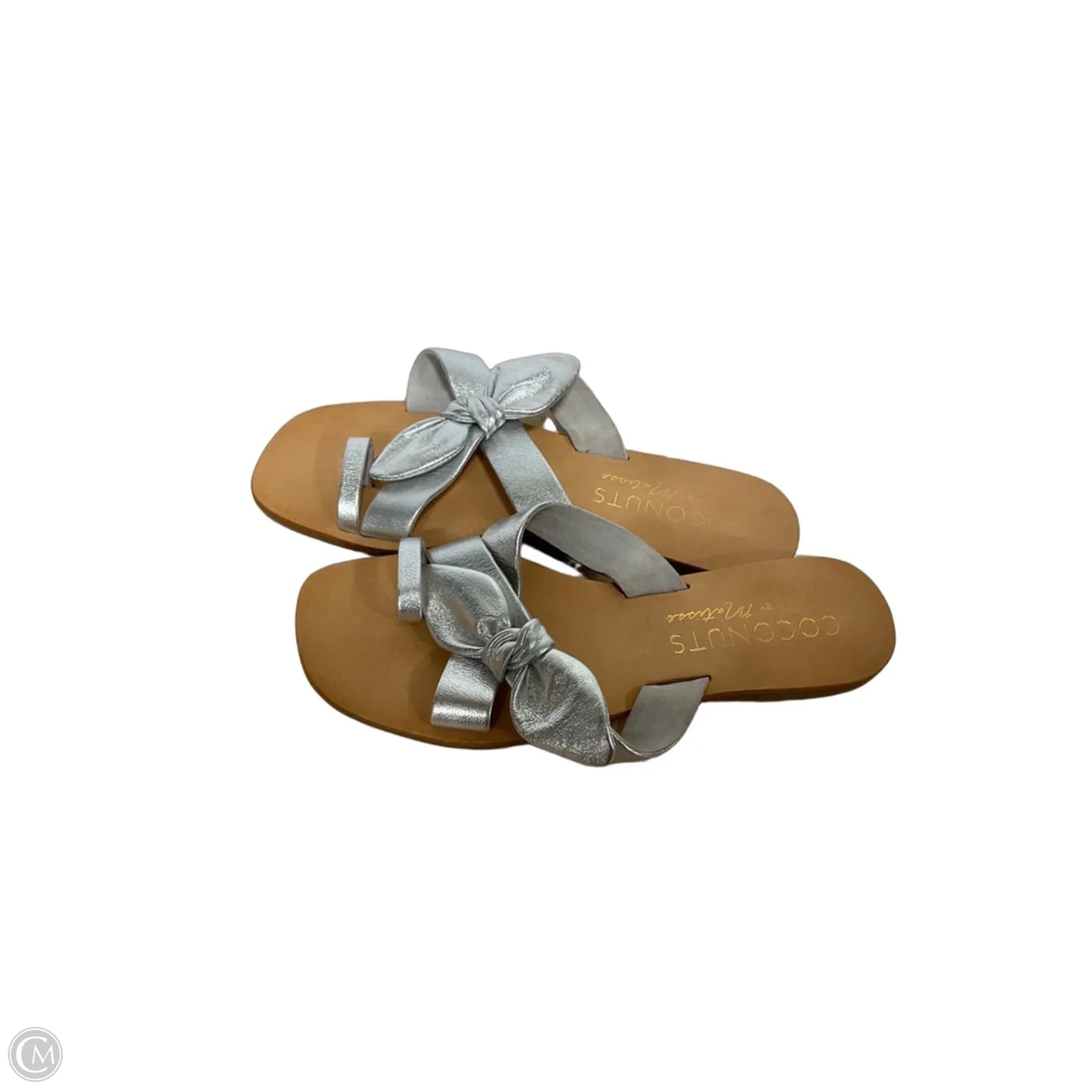 Sandals Flats By Coconuts In Brown & Silver, Size: 9