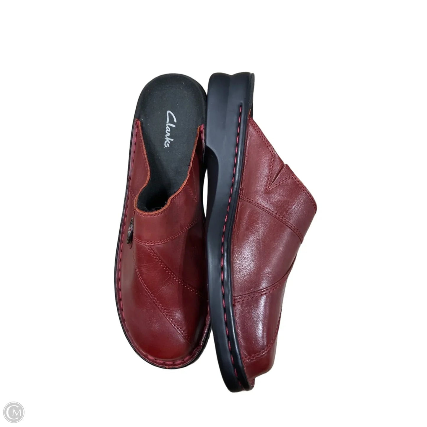 Shoes Flats By Clarks In Maroon, Size: 10