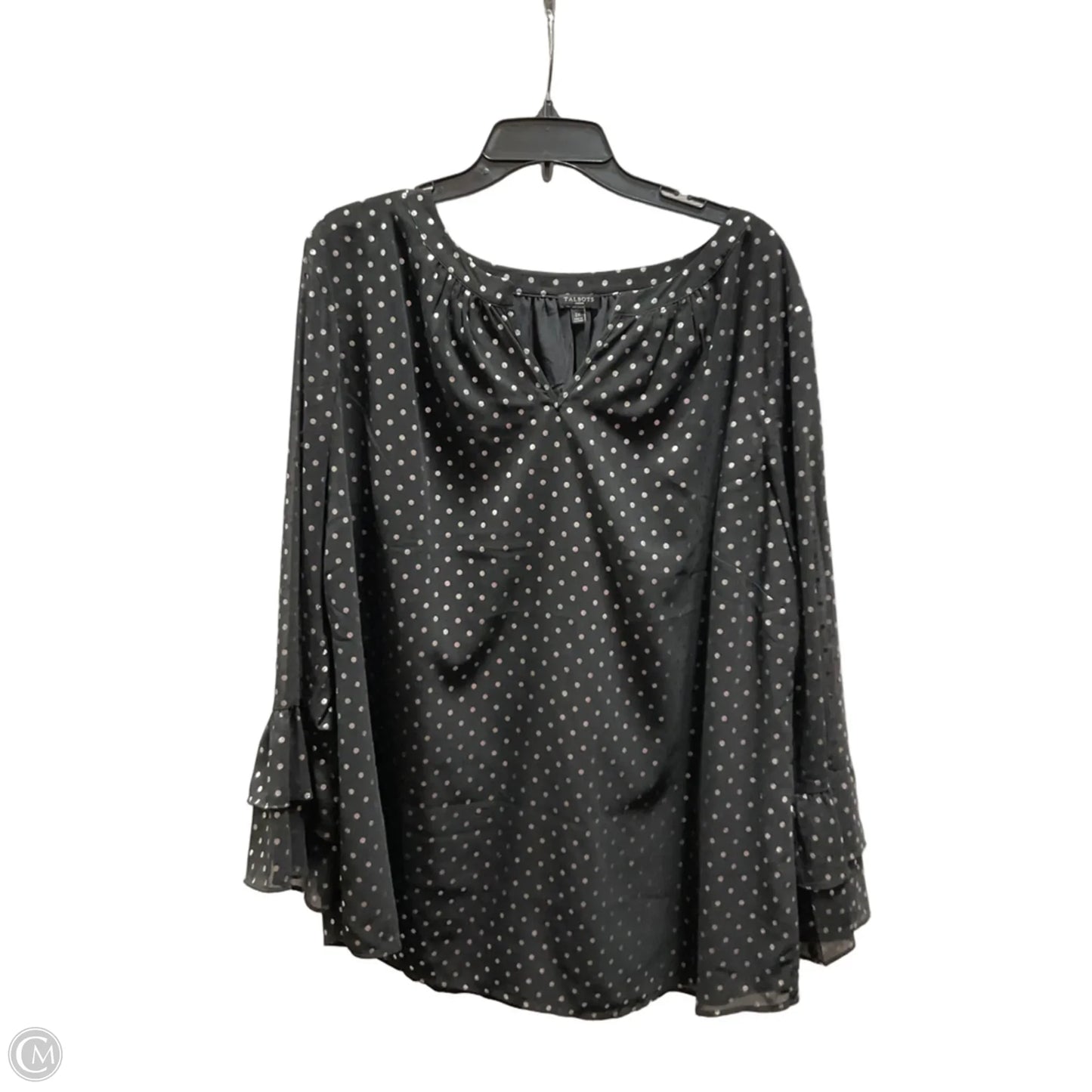Top Long Sleeve By Talbots In Polkadot Pattern, Size: 2x
