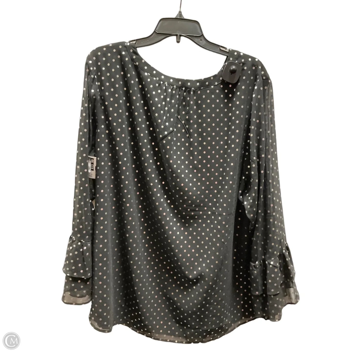 Top Long Sleeve By Talbots In Polkadot Pattern, Size: 2x