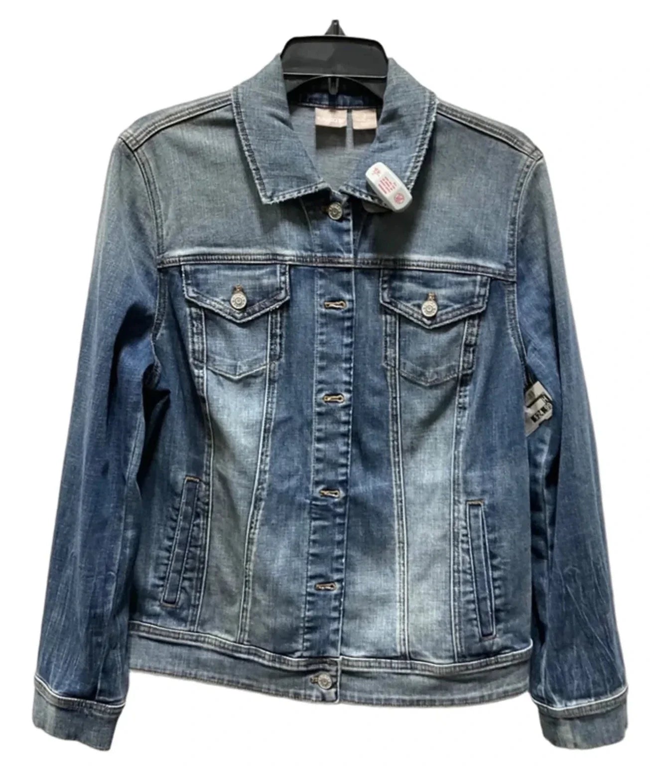 Jacket Denim By Chicos In Blue, Size: L
