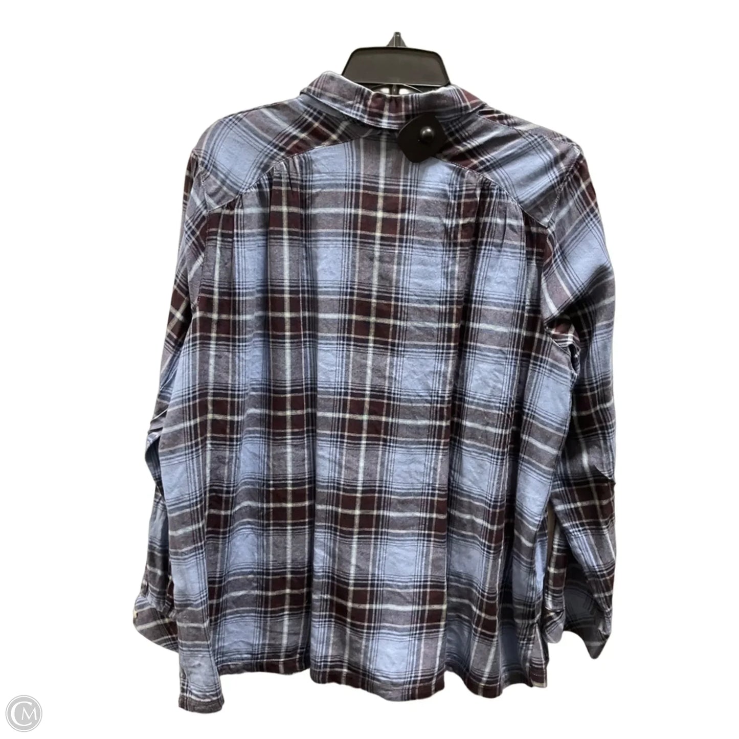 Top Long Sleeve By J. Jill In Plaid Pattern, Size: L