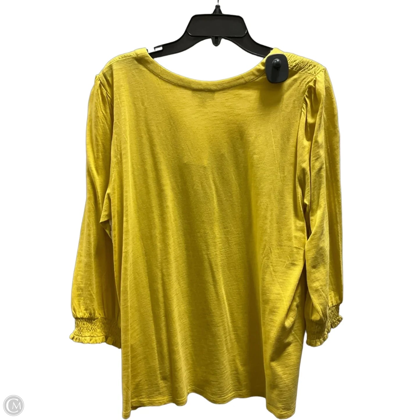 Top 3/4 Sleeve By J. Jill In Yellow, Size: L