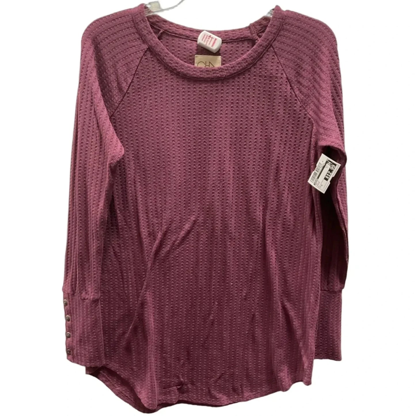 Top Long Sleeve By Chaser In Maroon, Size: M