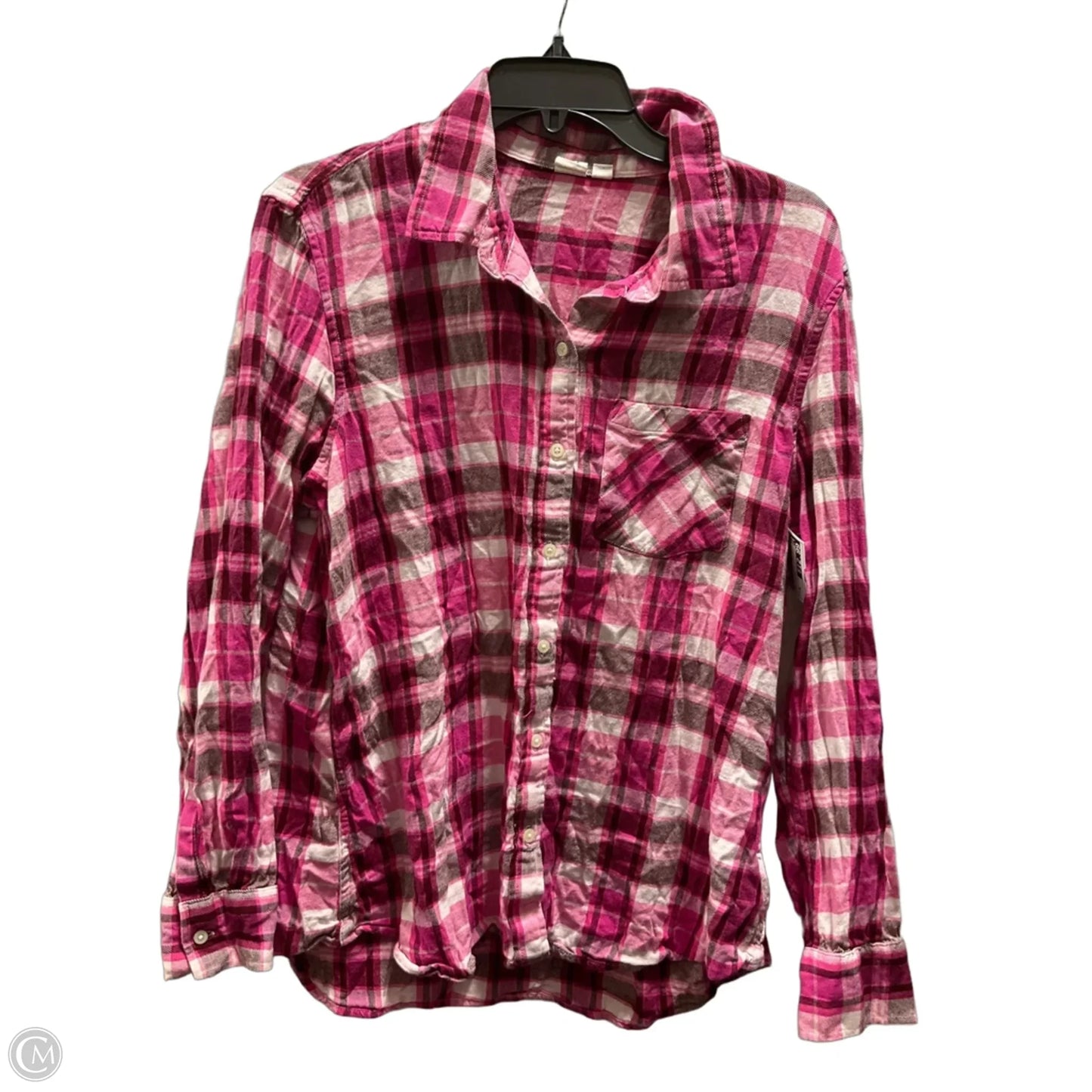 Top Long Sleeve By Gap In Plaid Pattern, Size: Xl