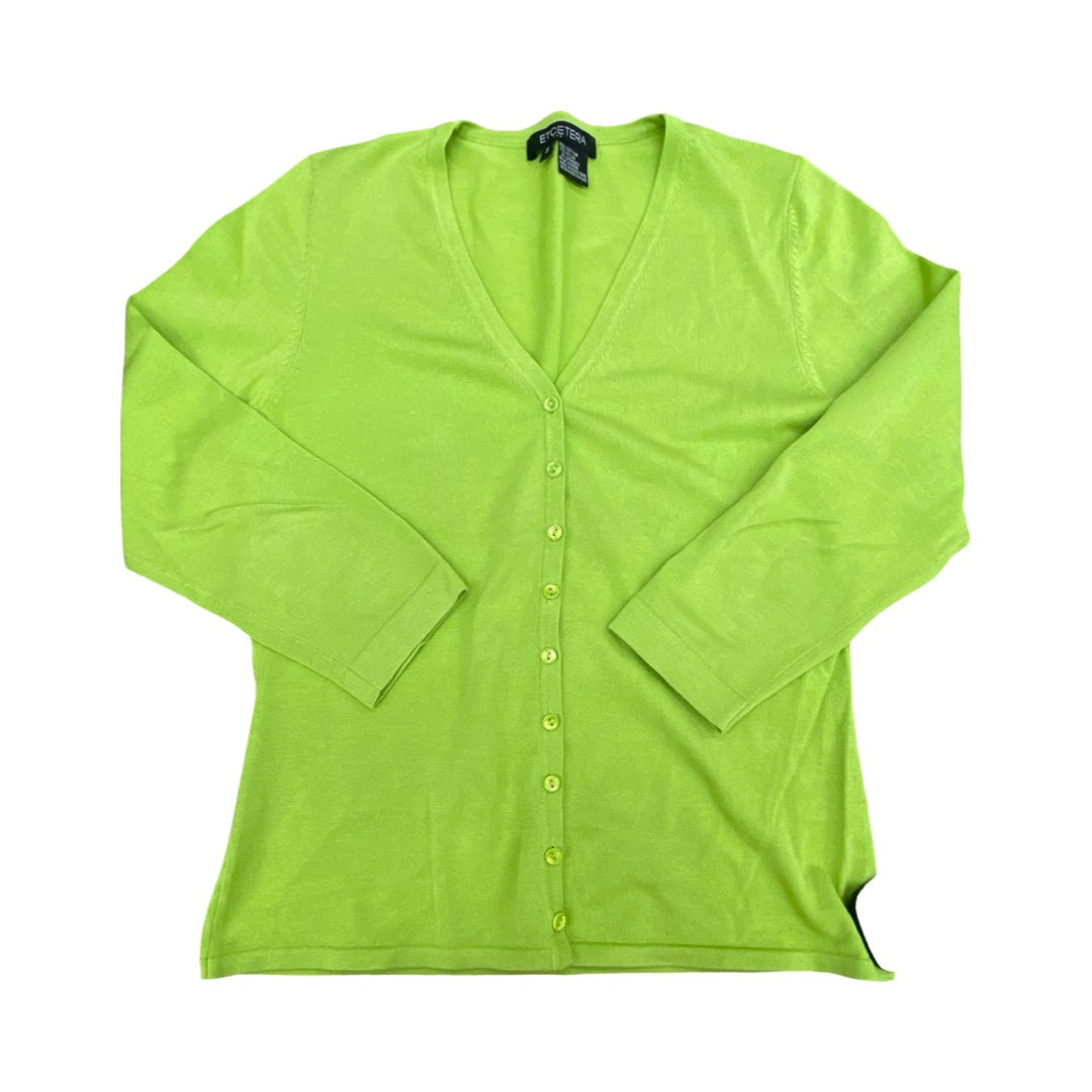 Sweater Cardigan By Etcetra In Green, Size:S