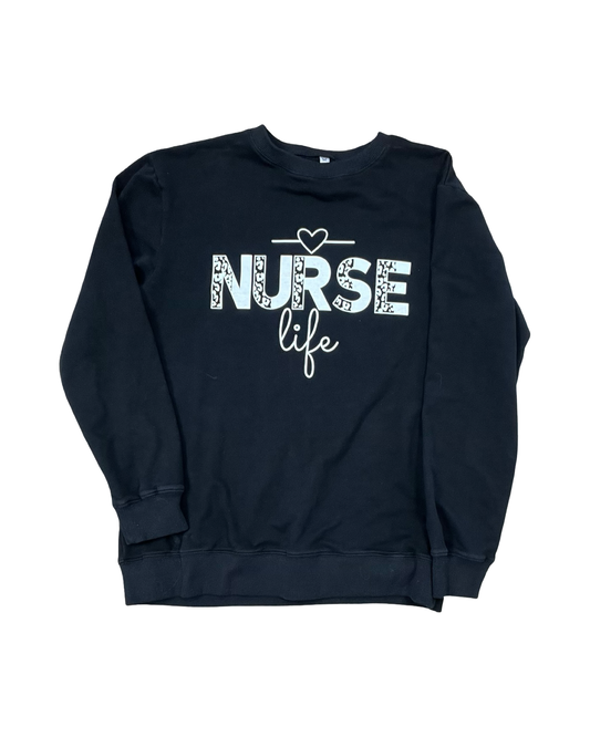 Sweatshirt Crewneck By Clothes Mentor In Black, Size:M