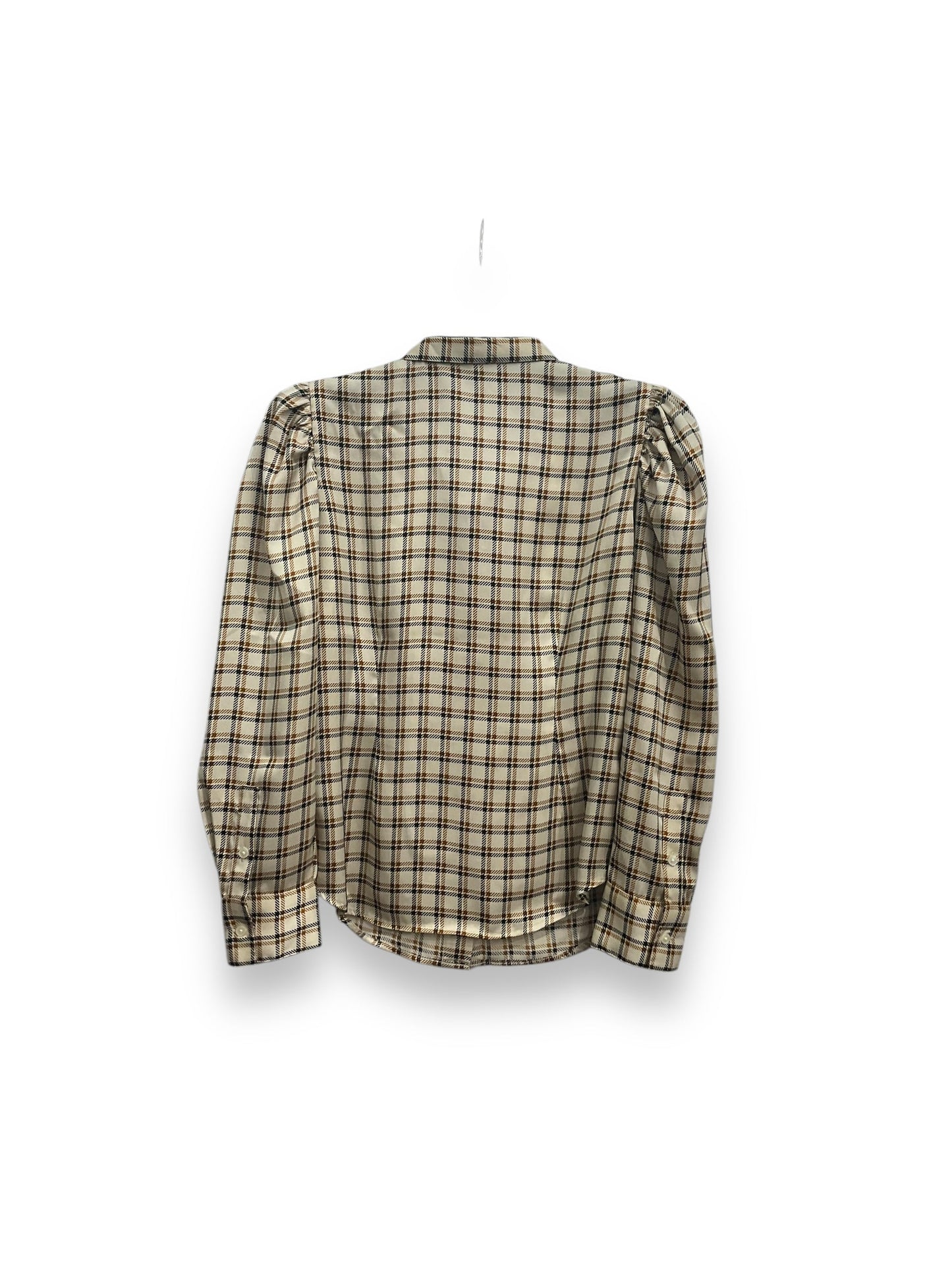 Blouse Long Sleeve By Ann Taylor In Plaid Pattern, Size: Xsp