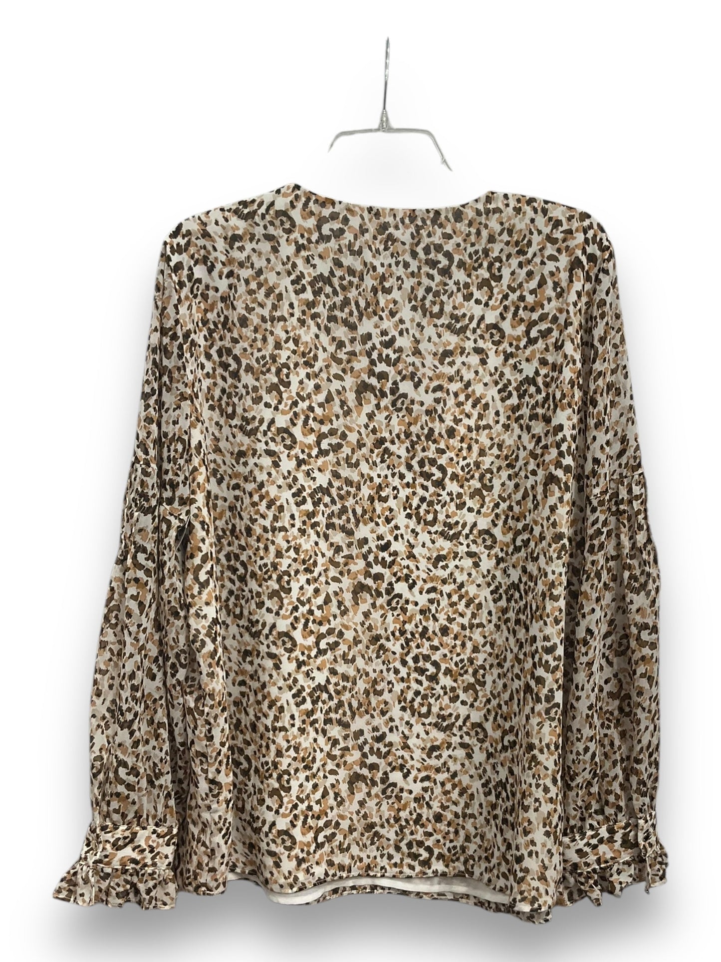 Blouse Long Sleeve By Calvin Klein In Animal Print, Size: Xl