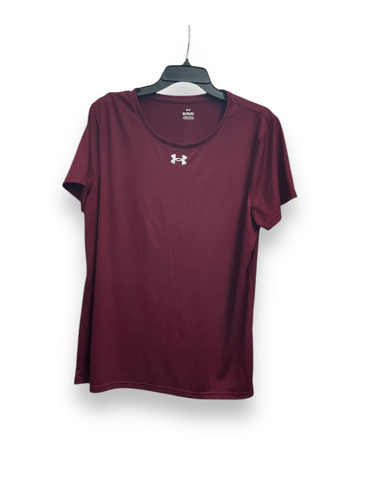 Athletic Top Short Sleeve By Under Armour In Maroon, Size: Xl