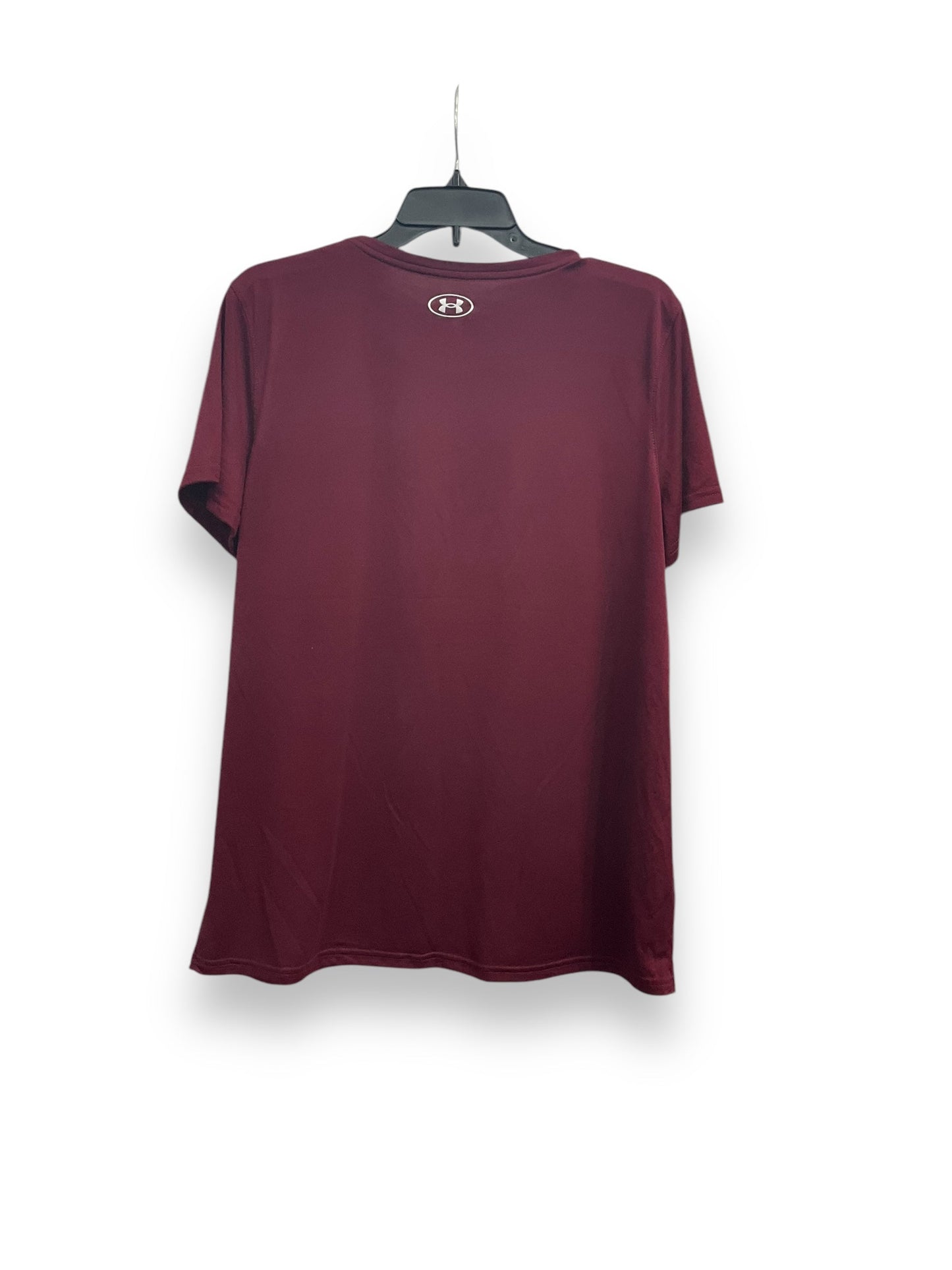 Athletic Top Short Sleeve By Under Armour In Maroon, Size: Xl