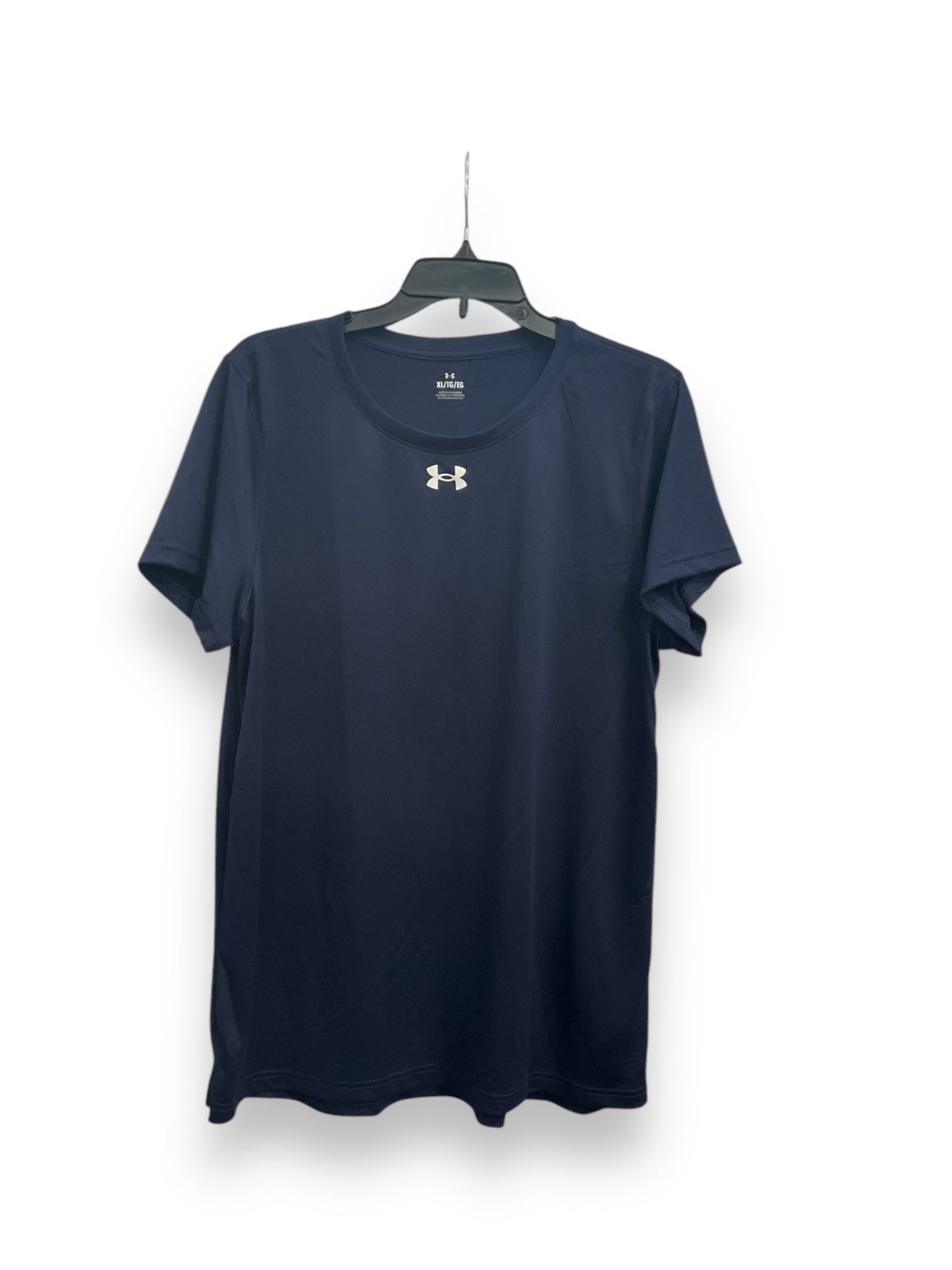 Athletic Top Short Sleeve By Under Armour In Navy, Size: Xl