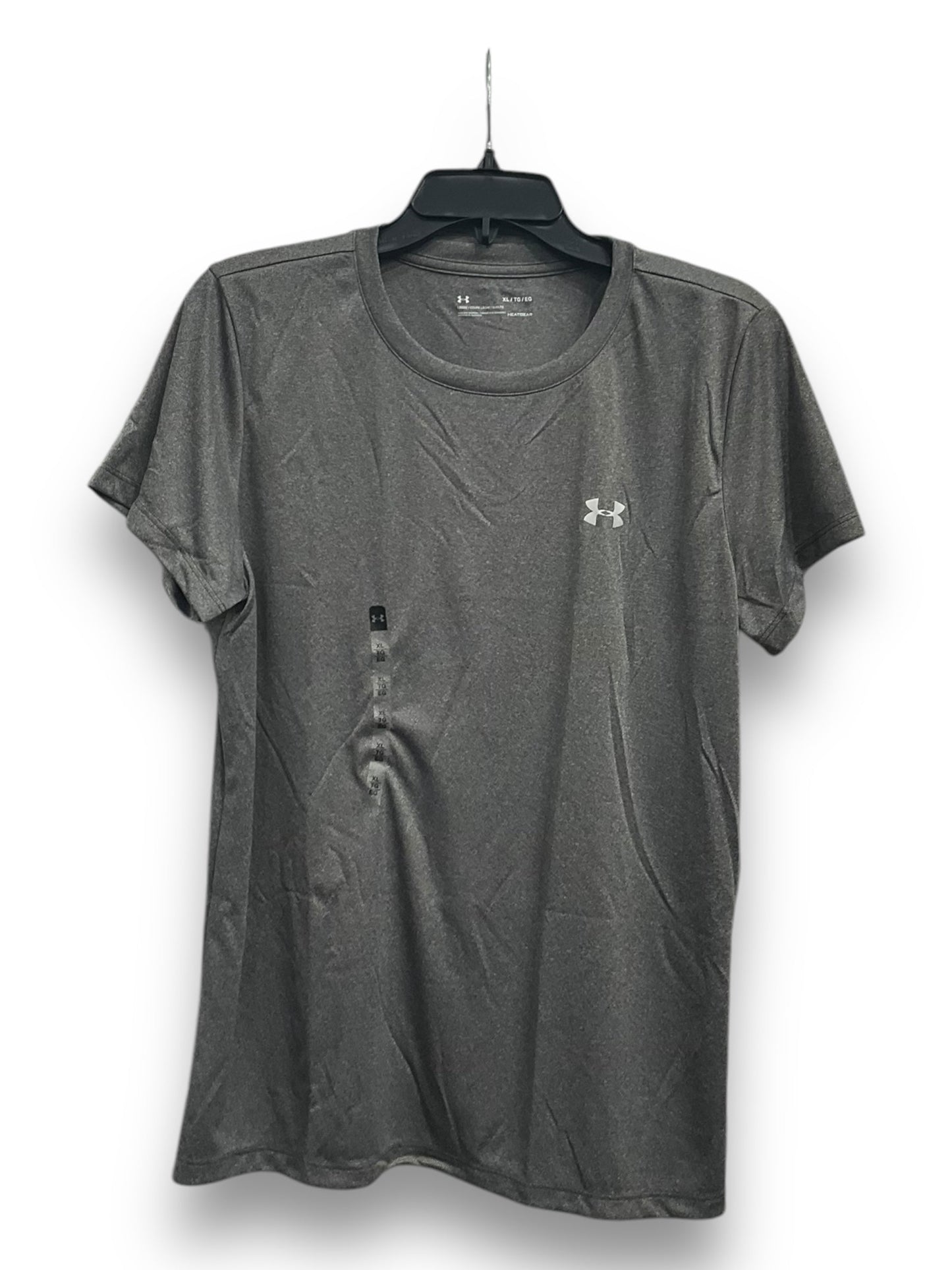 Athletic Top Short Sleeve By Under Armour In Grey, Size: Xl