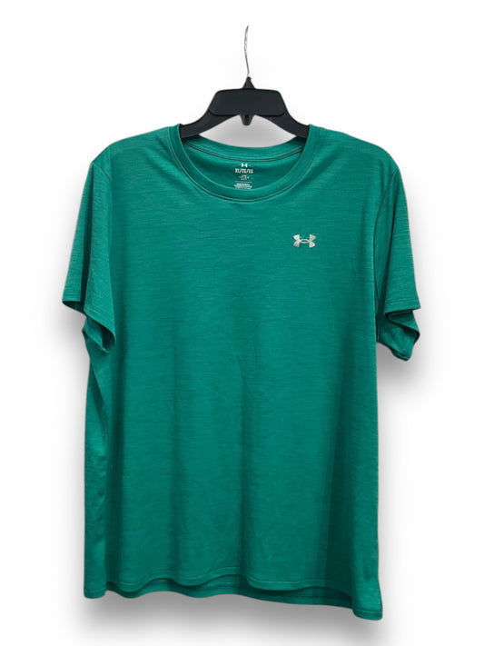 Athletic Top Short Sleeve By Under Armour In Green, Size: Xl