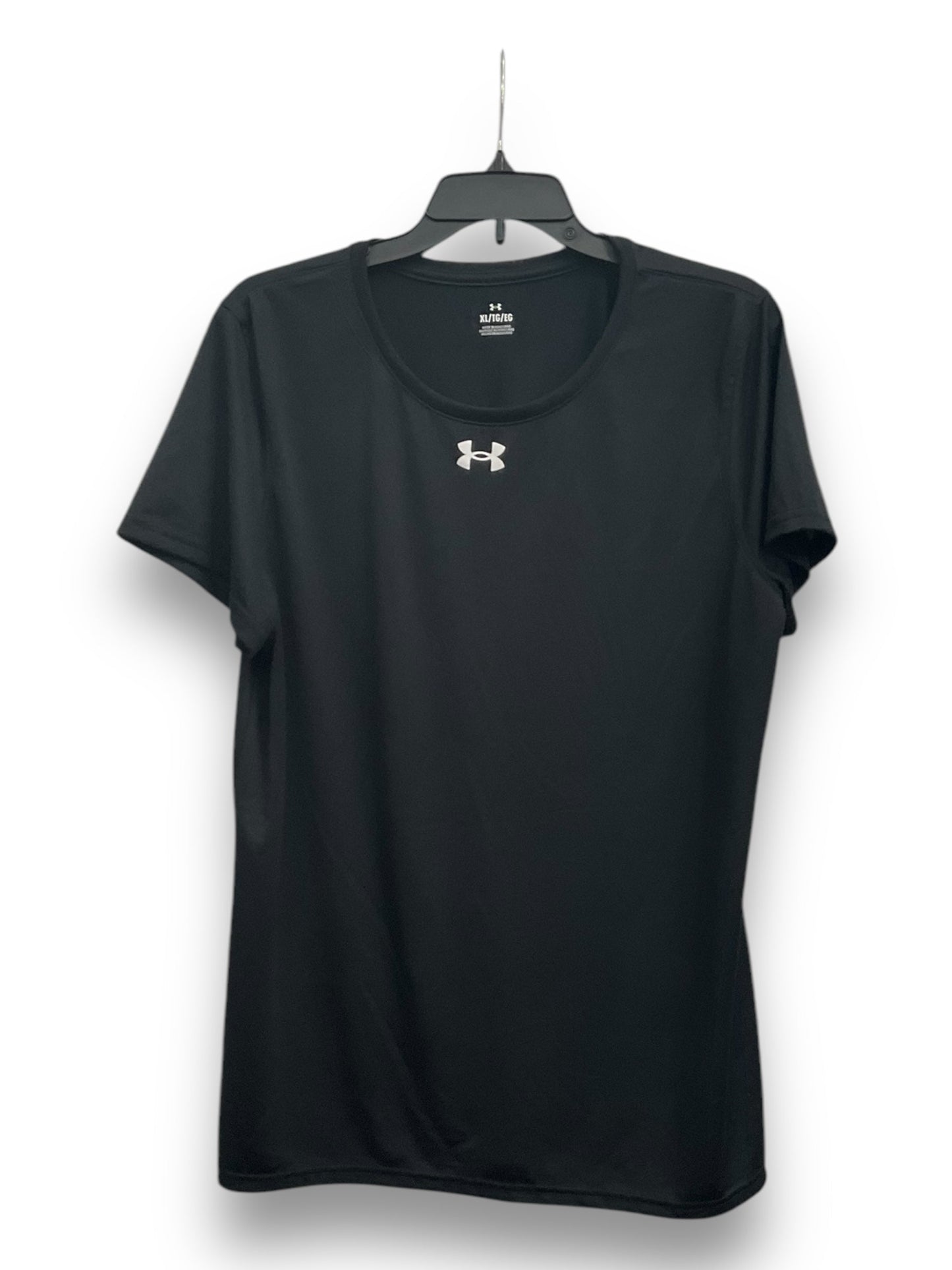 Athletic Top Short Sleeve By Under Armour In Black, Size: Xl