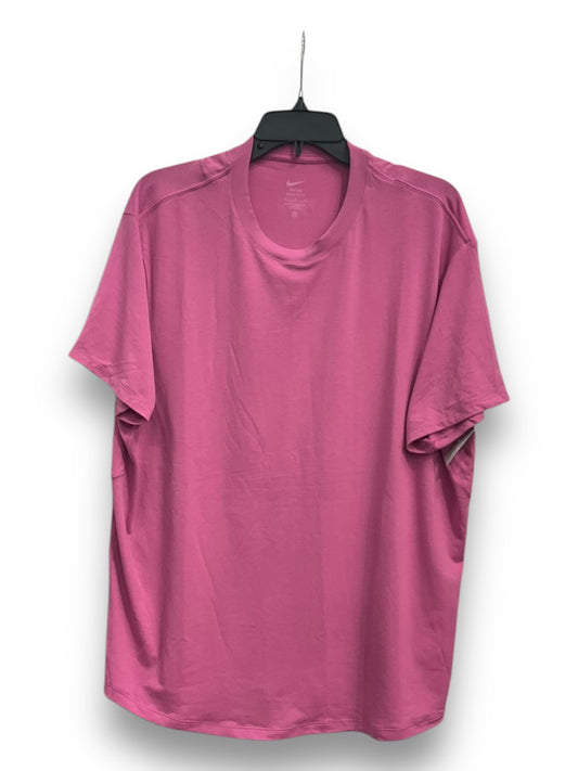 Athletic Top Short Sleeve By Nike Apparel In Pink, Size: L