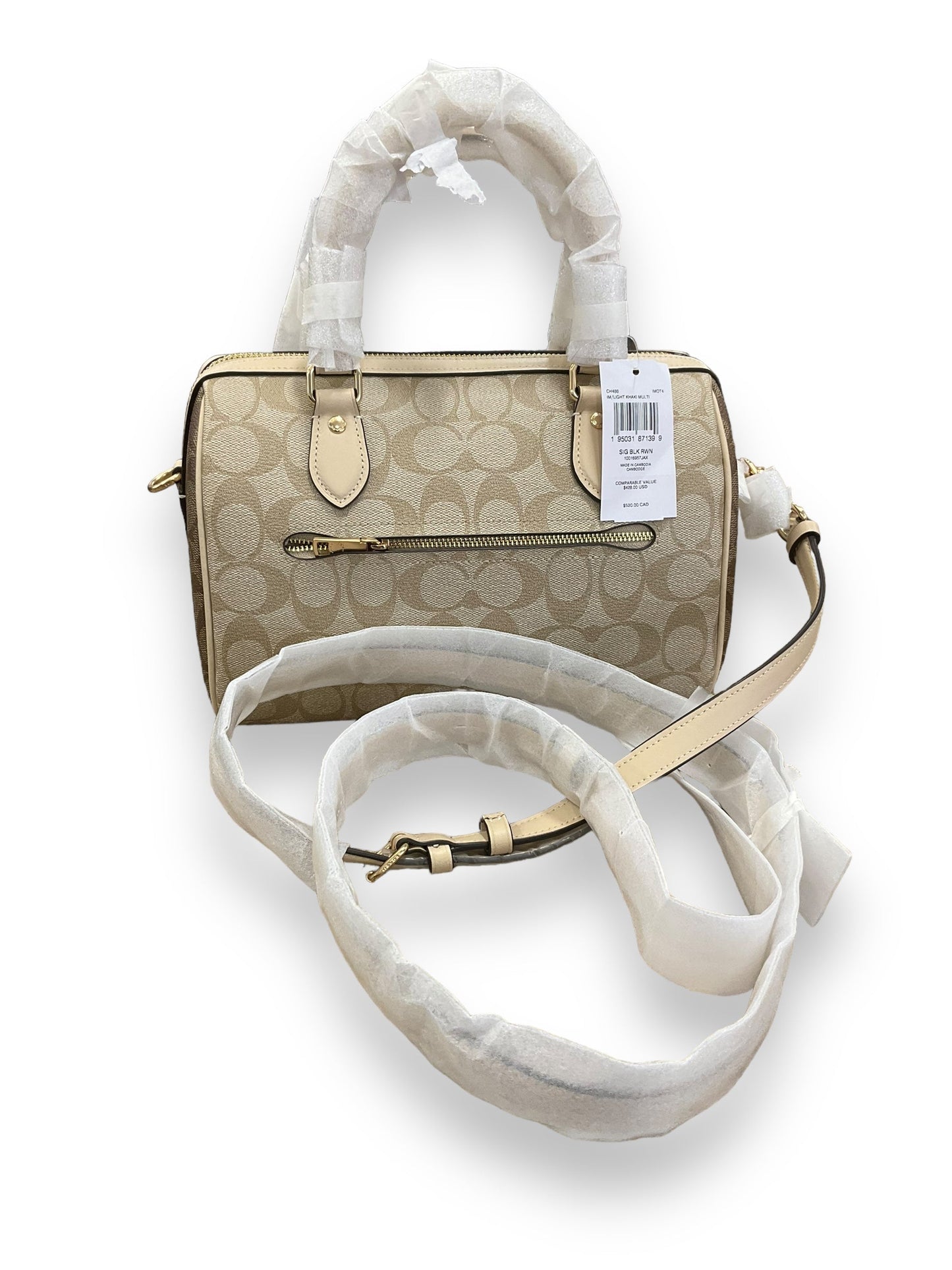 Tan Crossbody Designer Coach, Size Medium