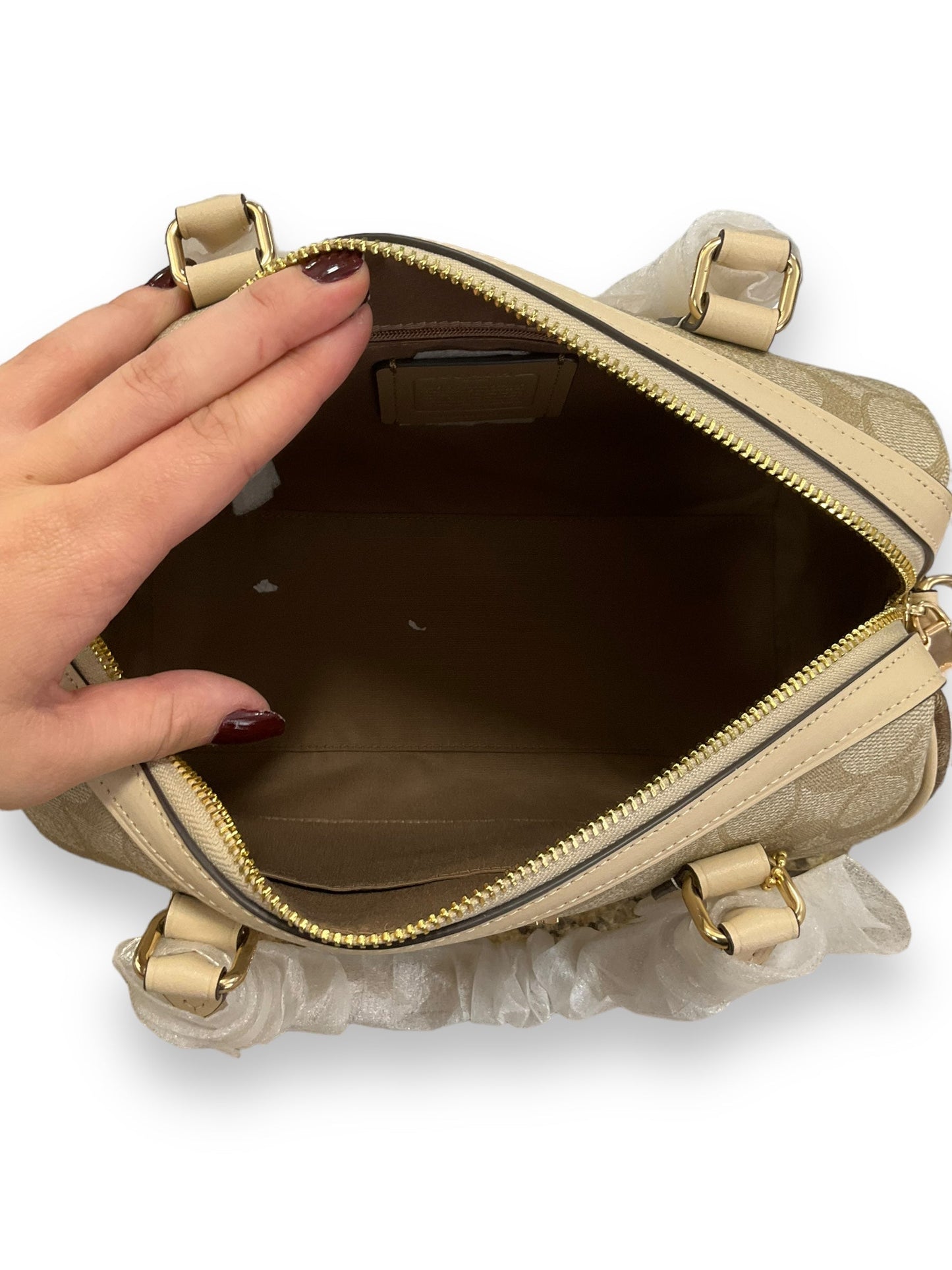 Tan Crossbody Designer Coach, Size Medium