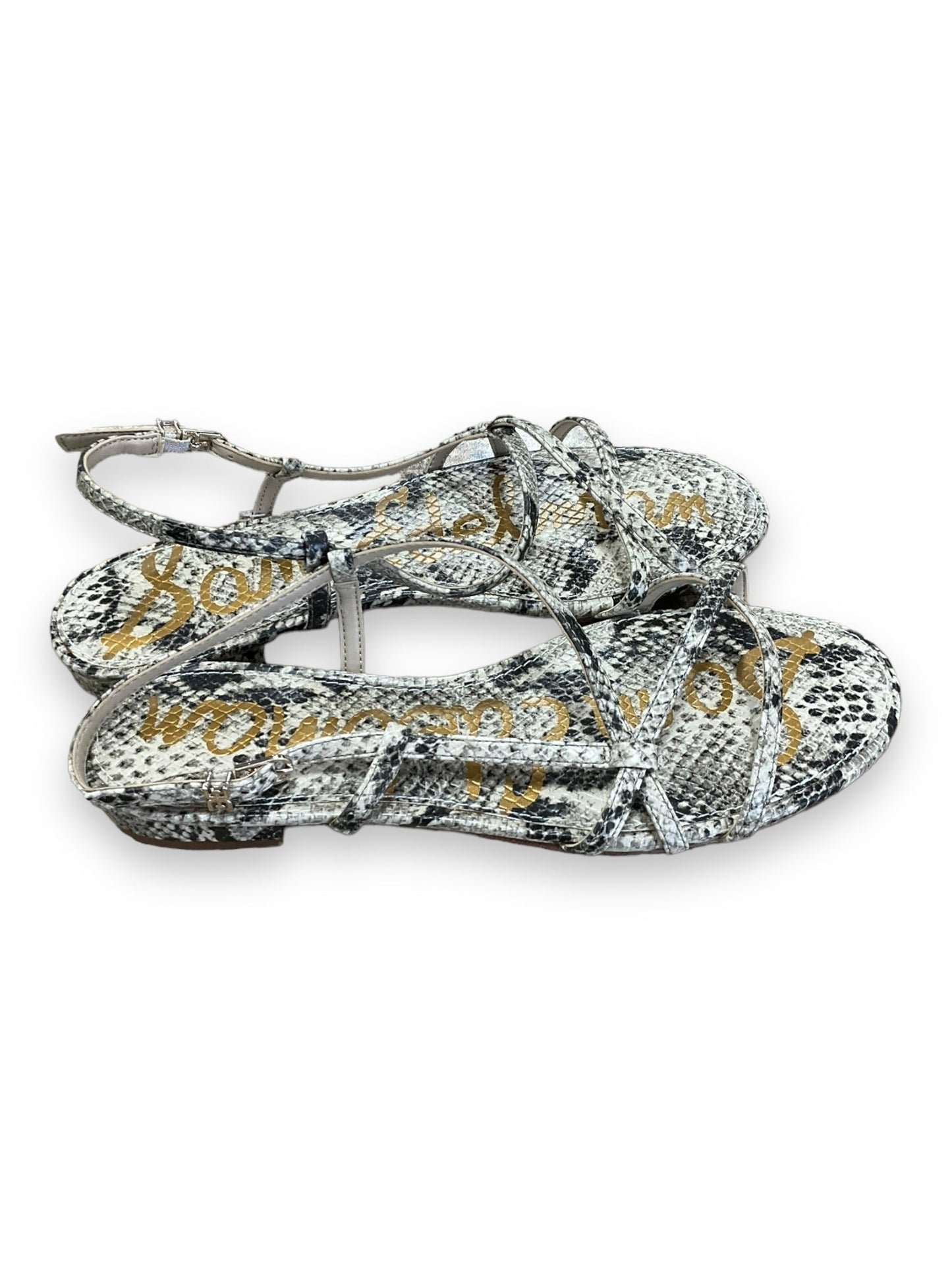 Snakeskin Print Sandals Flats Sam Edelman, Size 8