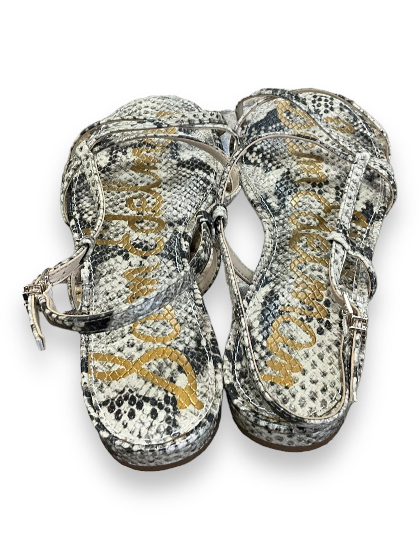 Snakeskin Print Sandals Flats Sam Edelman, Size 8