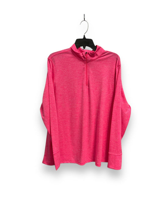 Athletic Top Long Sleeve Collar By Ideology In Pink, Size: 3x