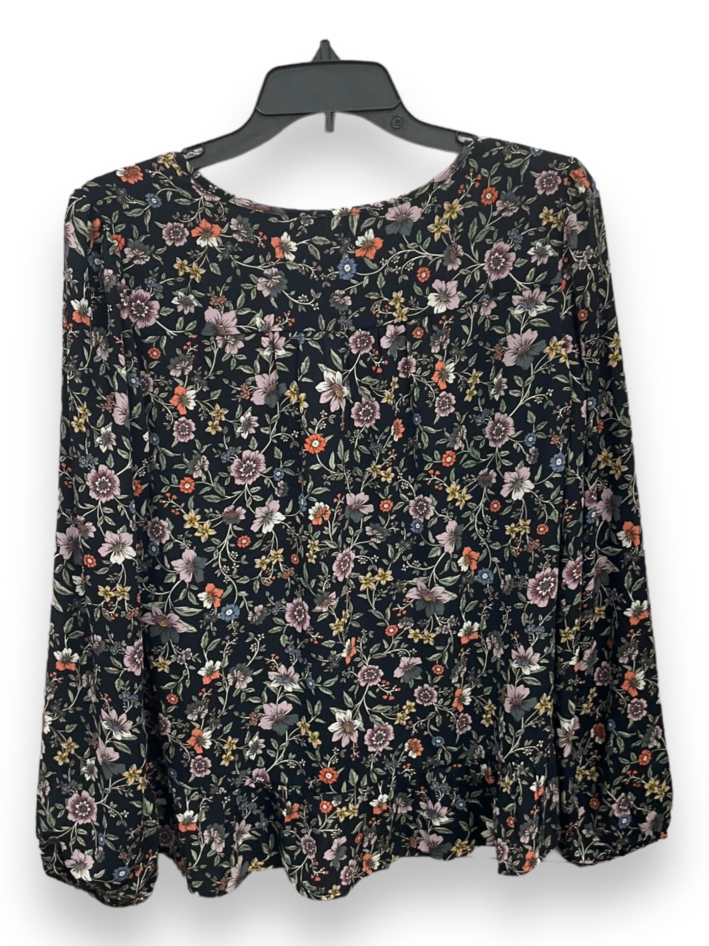 Blouse Long Sleeve By Loft In Multi-colored, Size: S