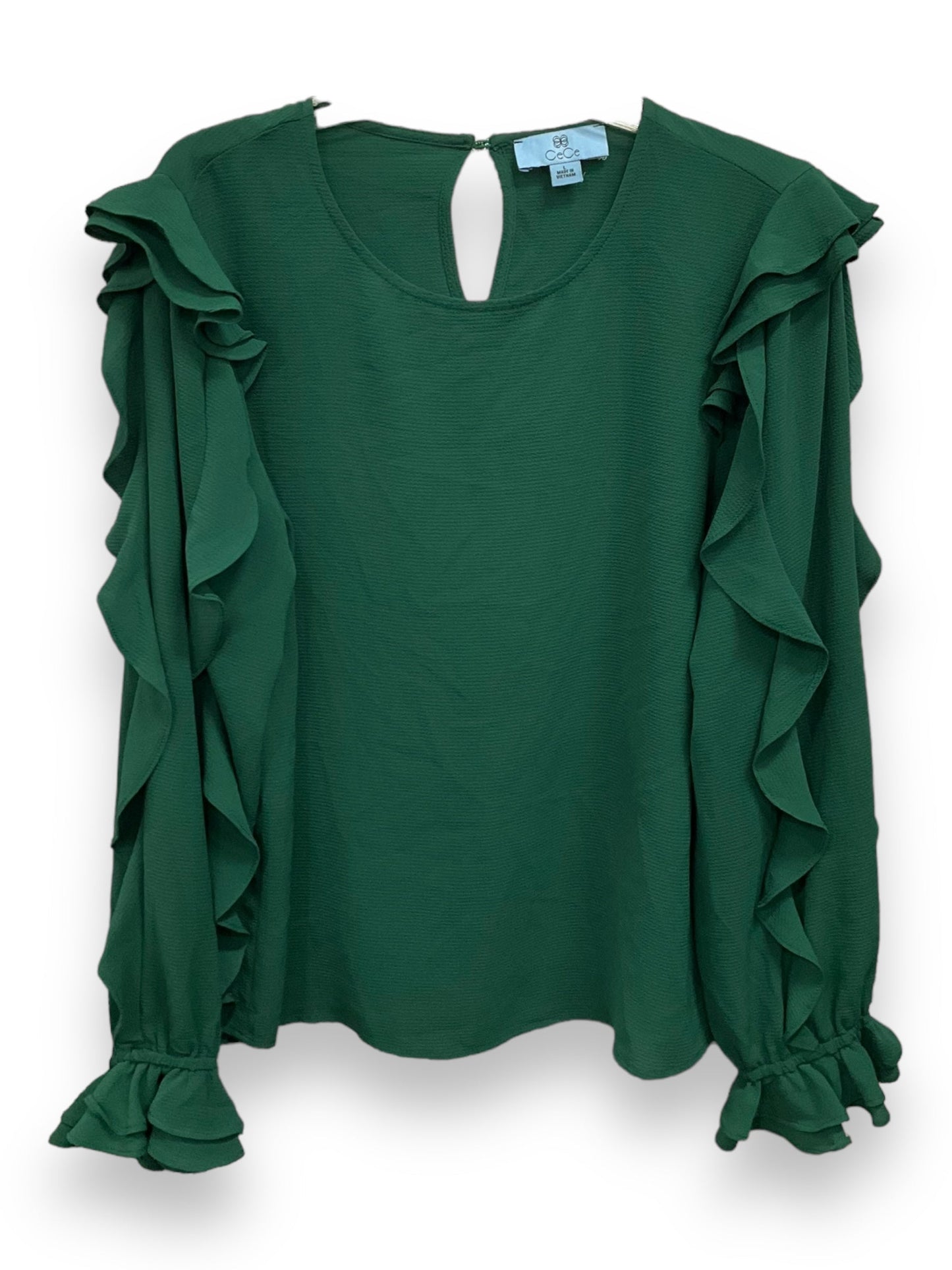 Blouse Long Sleeve By Cece In Green, Size: L