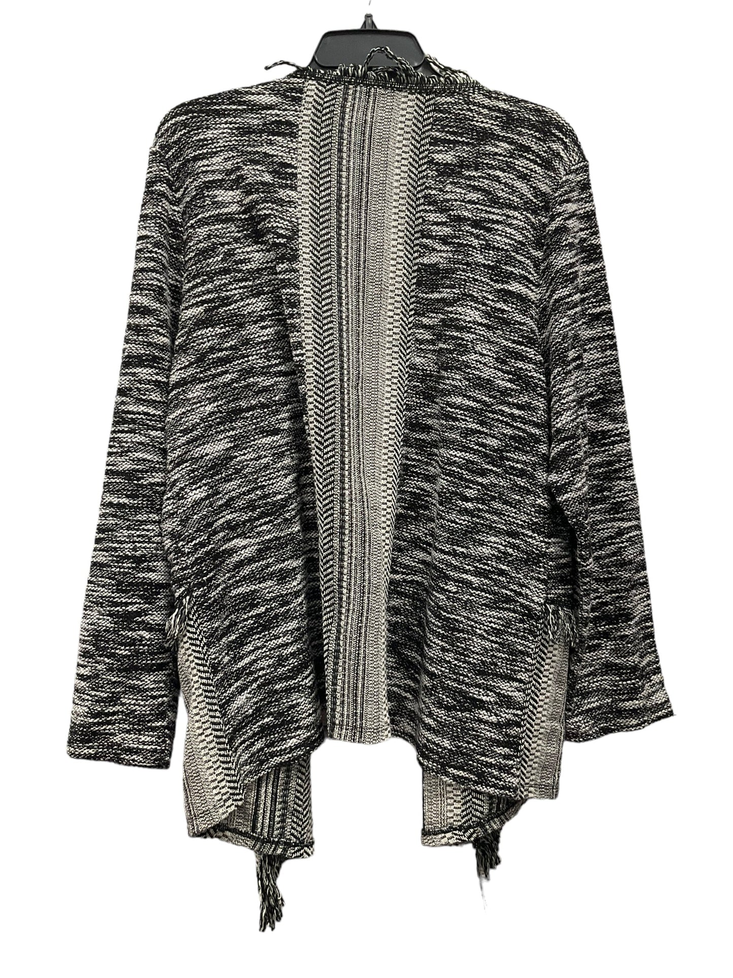 Sweater Cardigan By Style And Company In Black & White, Size: Xl