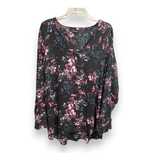 Blouse Long Sleeve By Torrid In Floral Print, Size: 3x