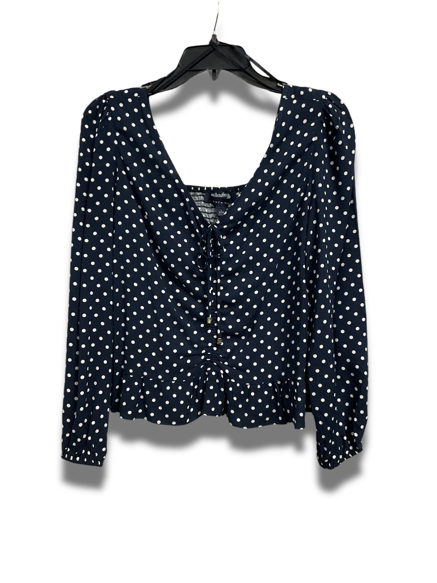 Top Long Sleeve By Tommy Hilfiger In Polkadot Pattern, Size: S