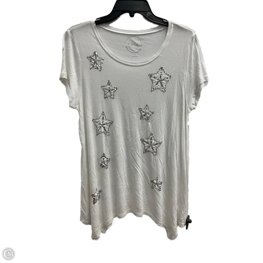 Top Short Sleeve By Inc In White, Size: M
