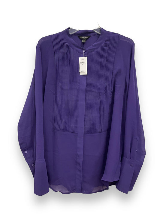 Purple Blouse Long Sleeve Banana Republic, Size Xl