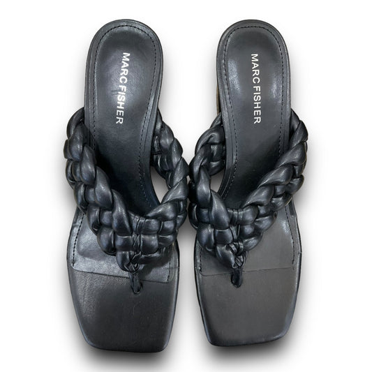 Black Sandals Heels Block Marc Fisher, Size 7.5