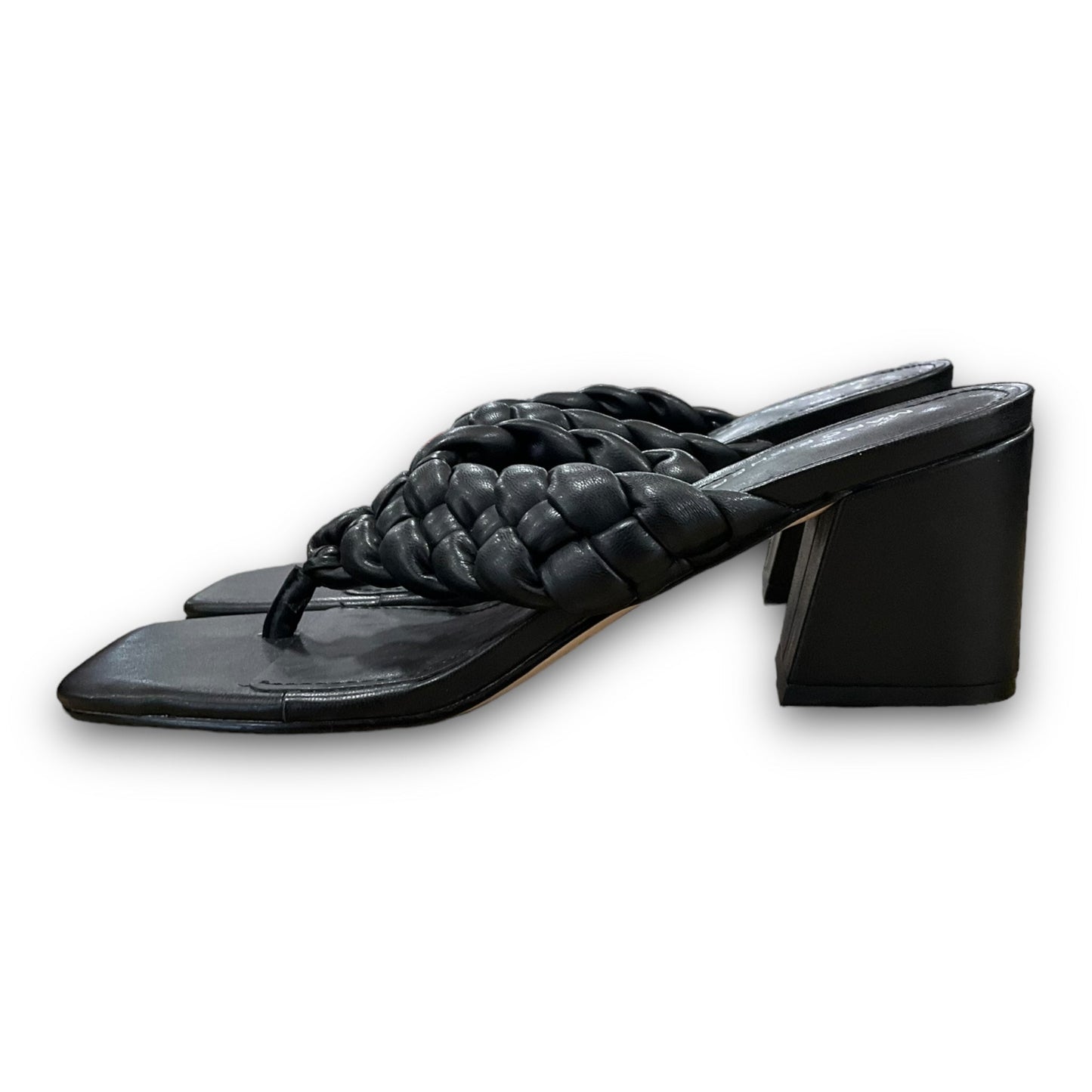 Black Sandals Heels Block Marc Fisher, Size 7.5