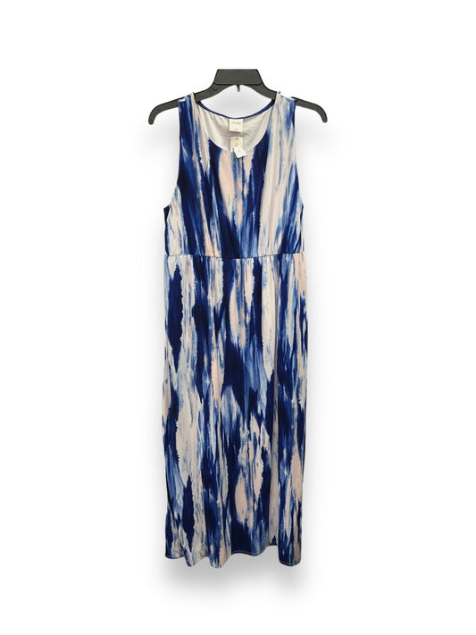 Blue & White Dress Casual Maxi Soma, Size L