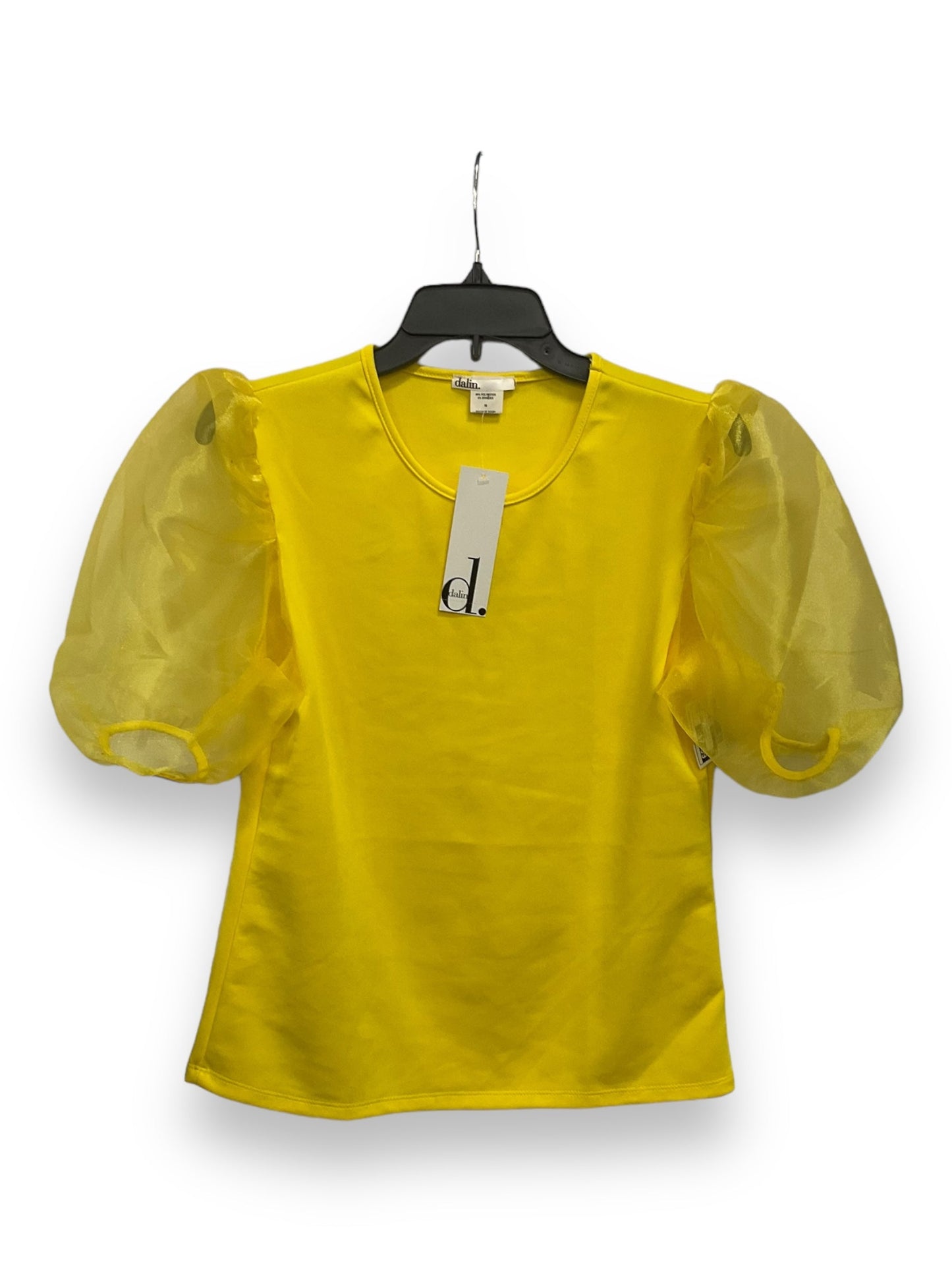 Yellow Top Short Sleeve Basic Clothes Mentor, Size M