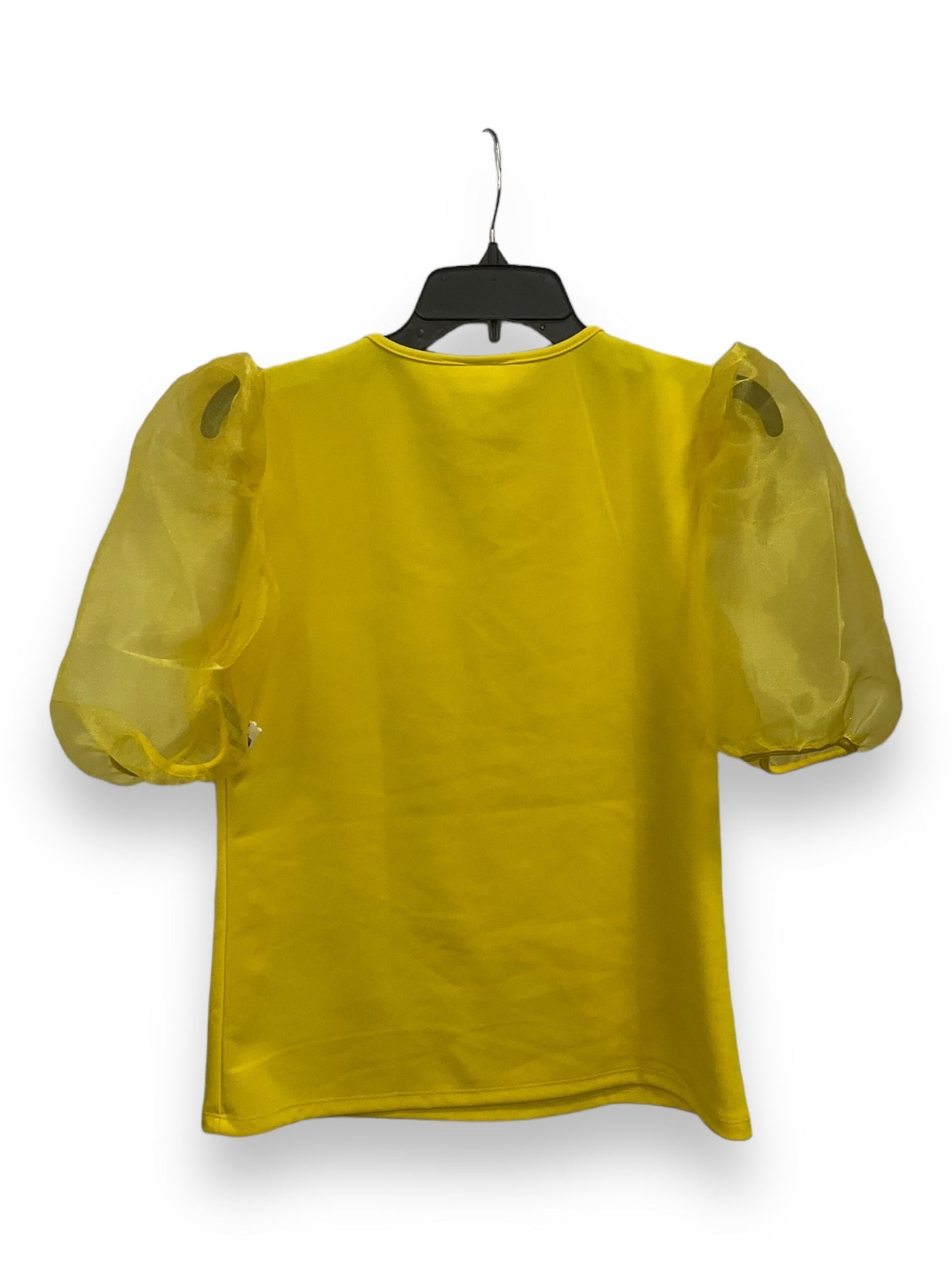 Yellow Top Short Sleeve Basic Clothes Mentor, Size M