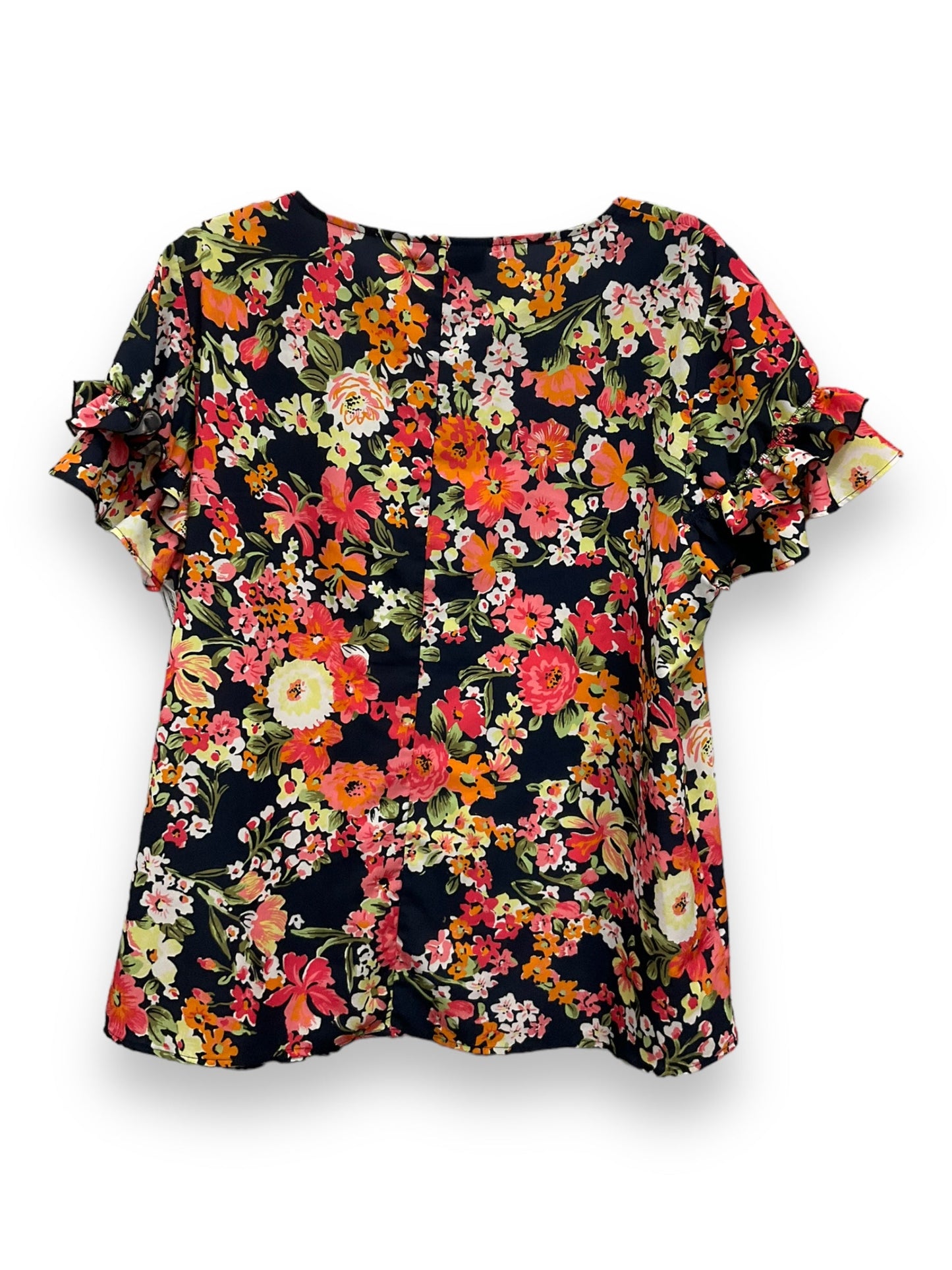 Floral Print Top Short Sleeve Lane Bryant, Size 2x