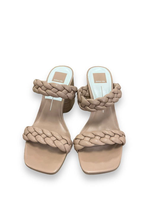 Tan Sandals Heels Block Dolce Vita, Size 6.5