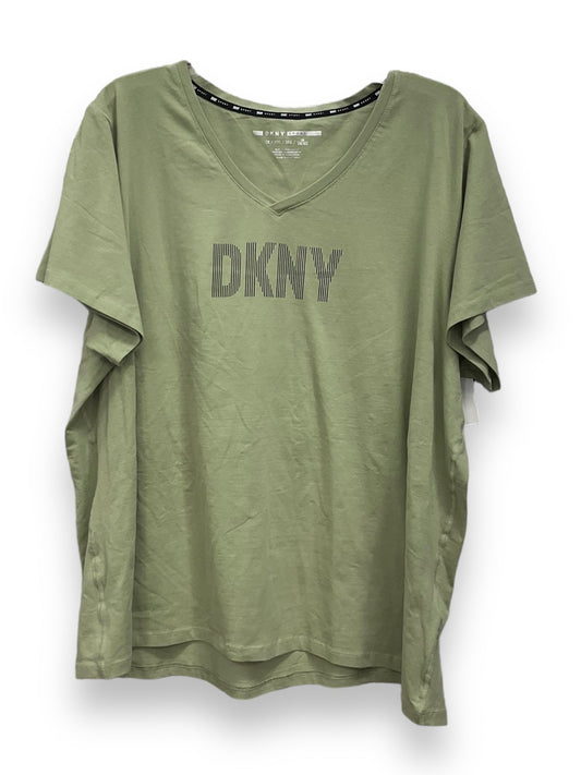 Green Athletic Top Short Sleeve Dkny, Size 3x
