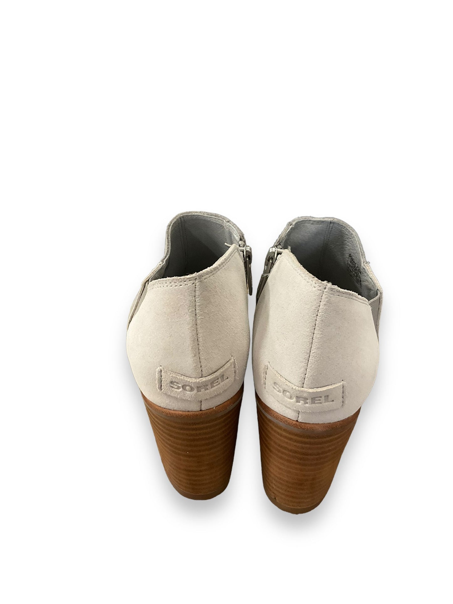 Grey Sandals Heels Block Sorel, Size 9