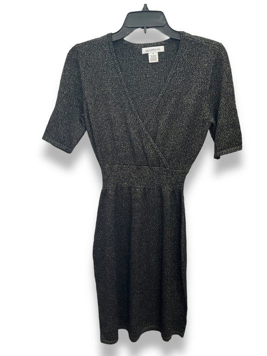 Black & Gold Dress Casual Midi Liz Claiborne, Size S