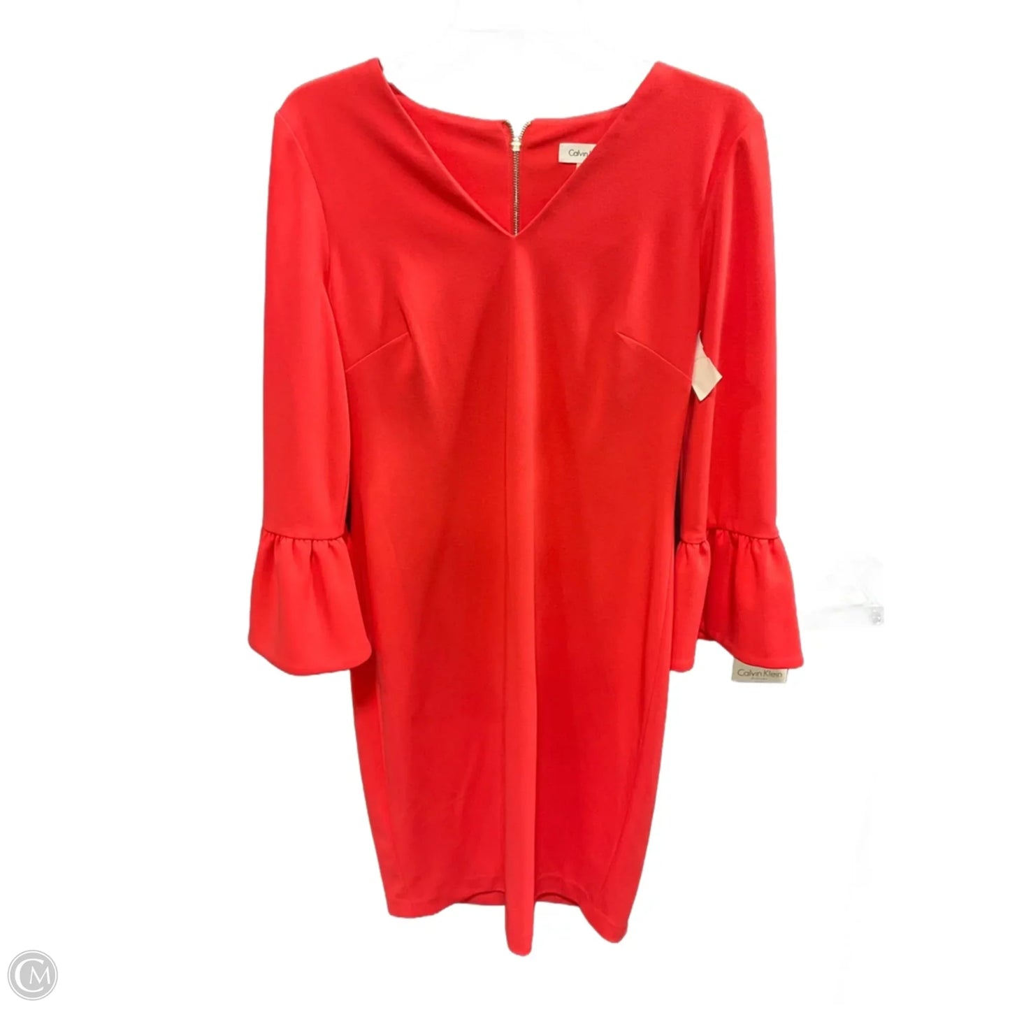 Dress Work By Calvin Klein In Coral, Size: 8