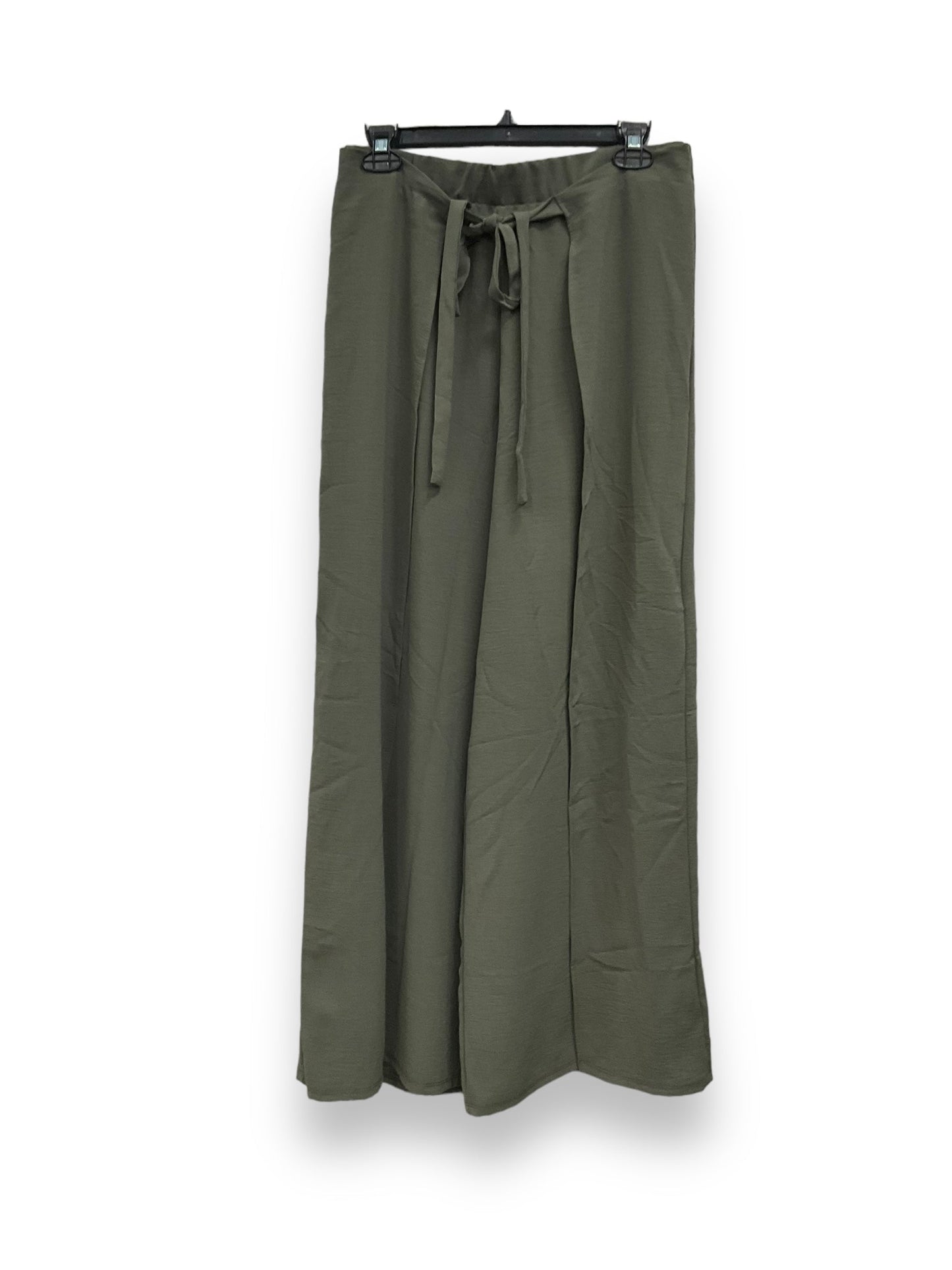 Green Pants Wide Leg Zara, Size L