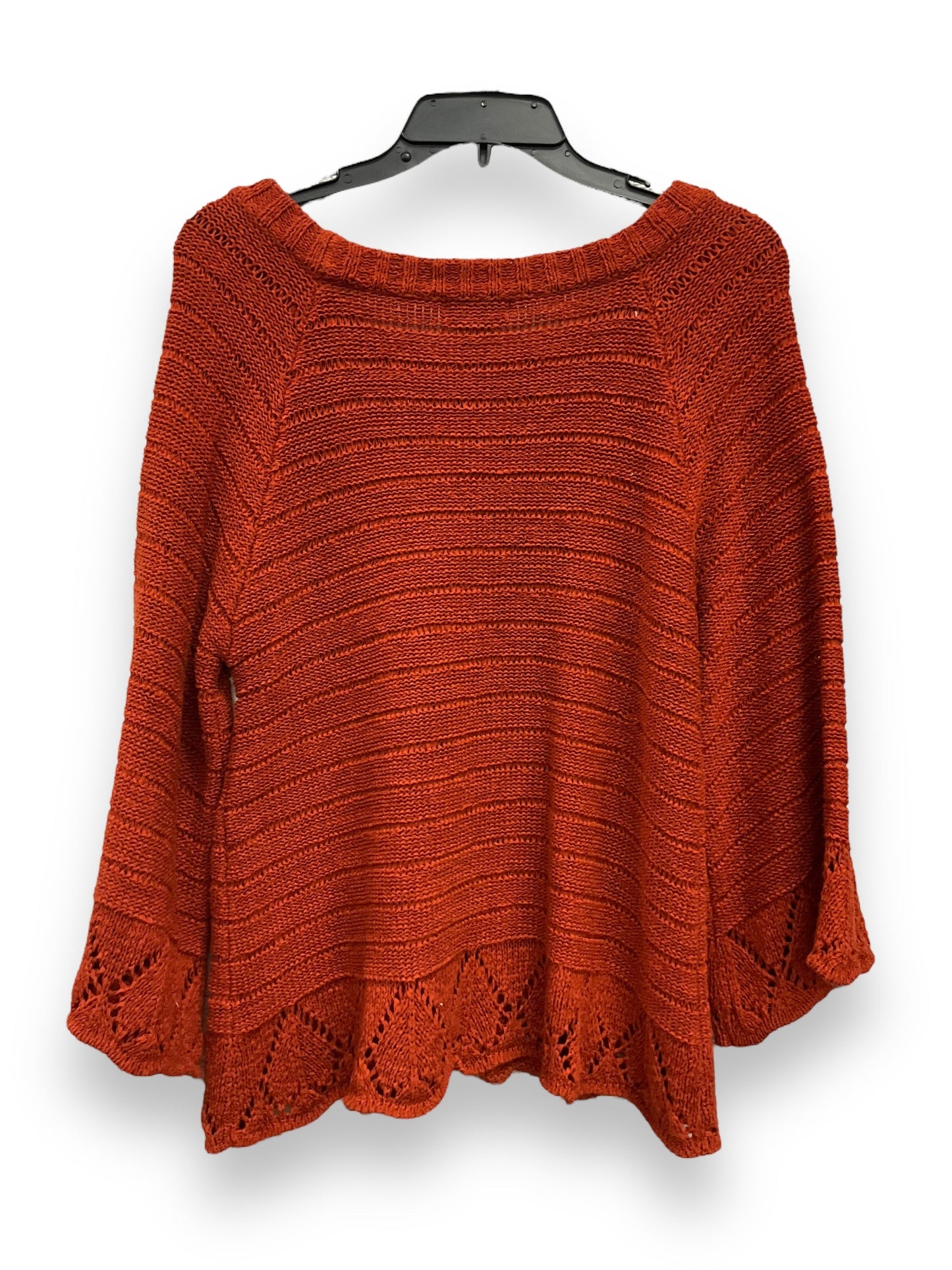 Orange Sweater Short Sleeve Peck And Peck, Size Xl