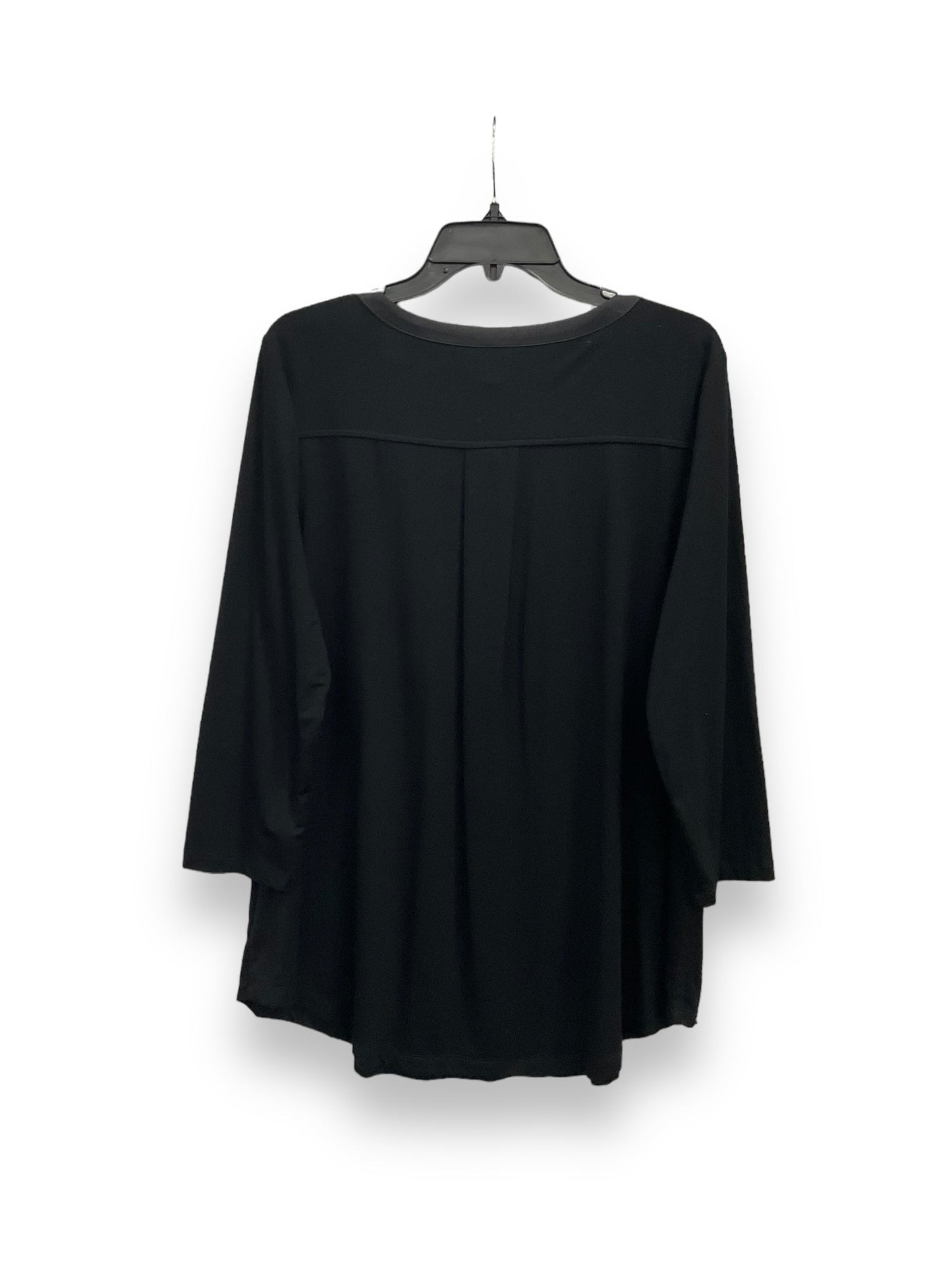 Black Top 3/4 Sleeve Basic Jm Collections, Size Xl