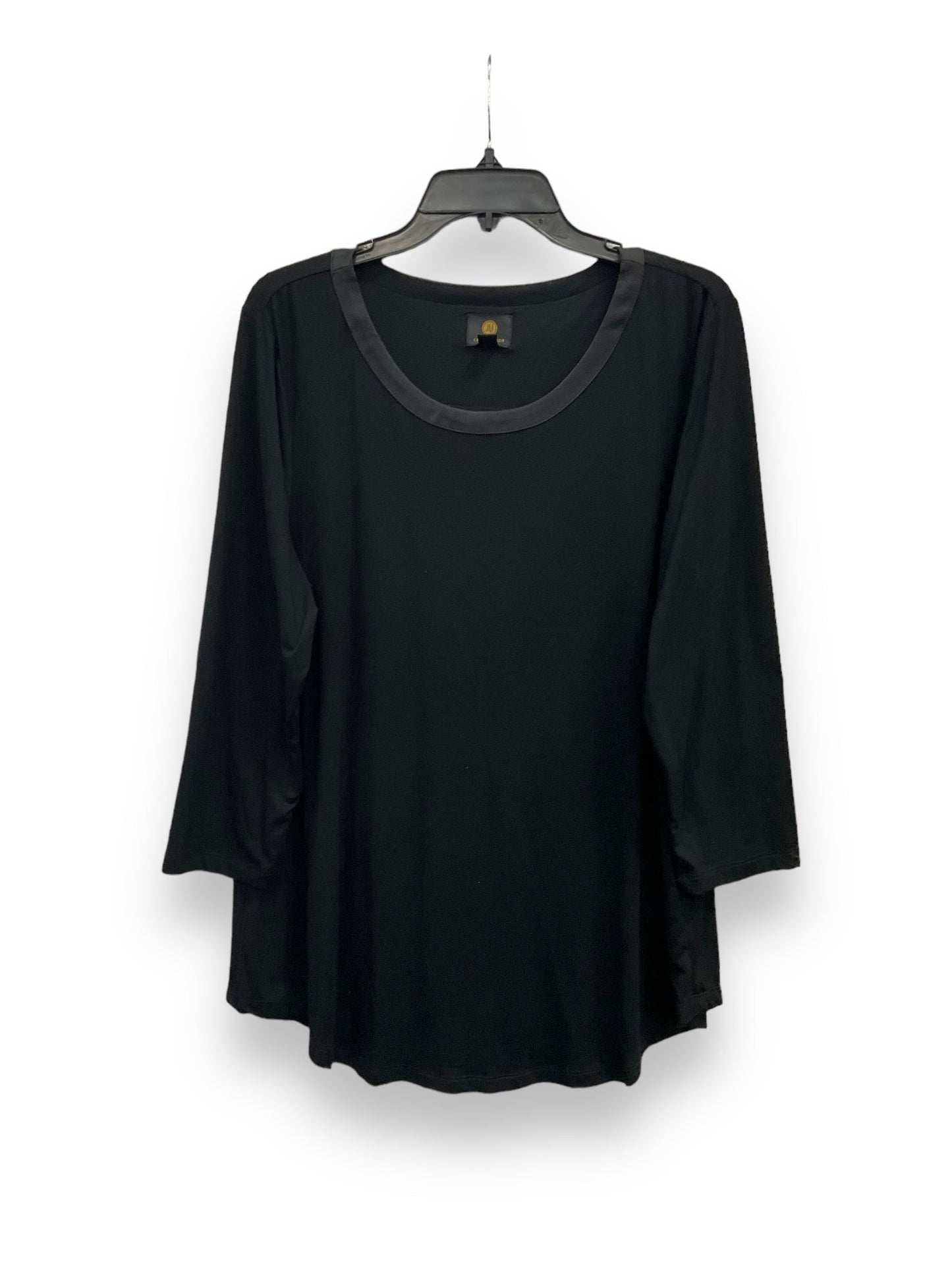 Black Top 3/4 Sleeve Basic Jm Collections, Size Xl